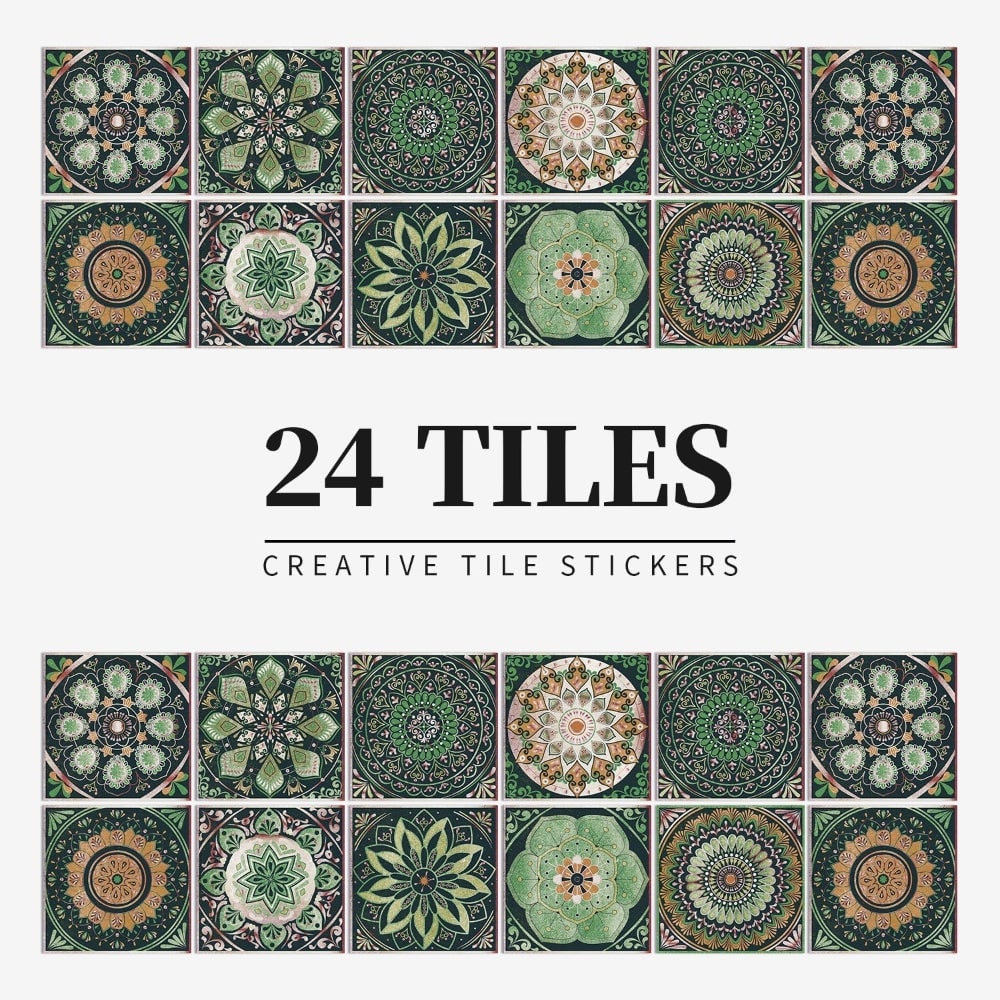 Peel and stick mandala tile stickers