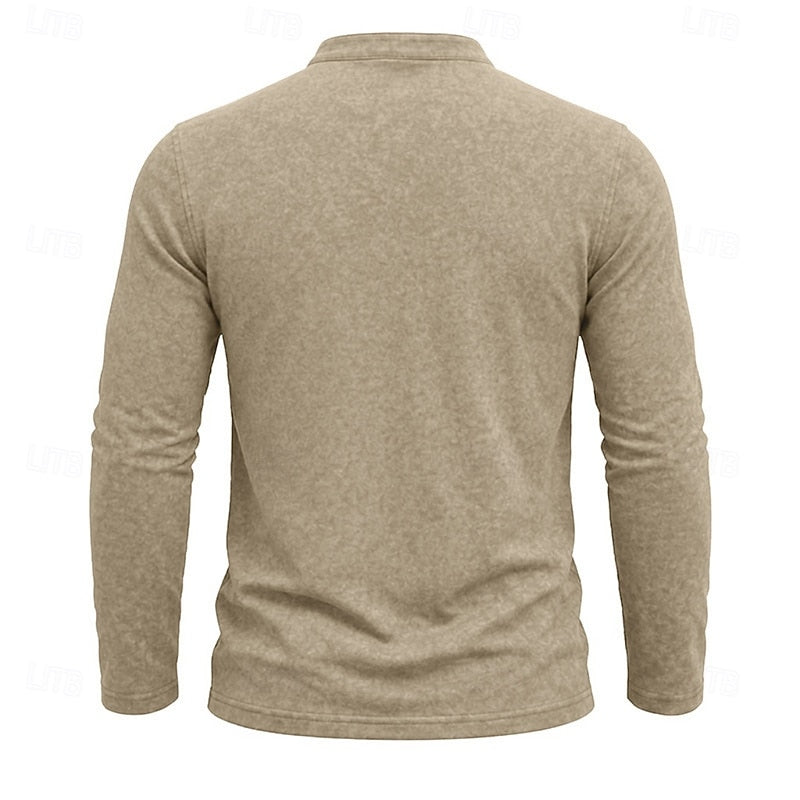 Men's Long-Sleeve Henley Summer Shirt – image 12