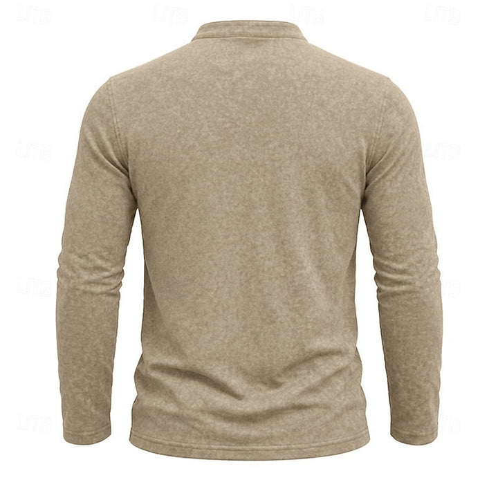Men's Long-Sleeve Henley Summer Shirt – image 12