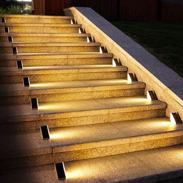 Solar Powered LED Stair and Step Lights
