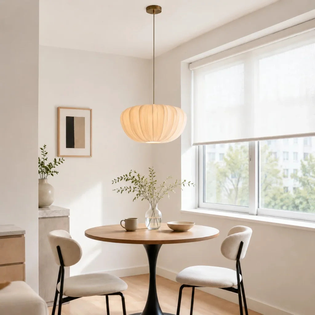 Pleated Linen Pendant Light