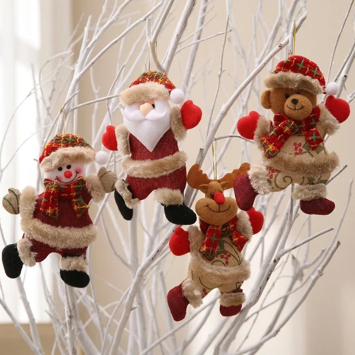 Plush Christmas figure ornaments set of 4