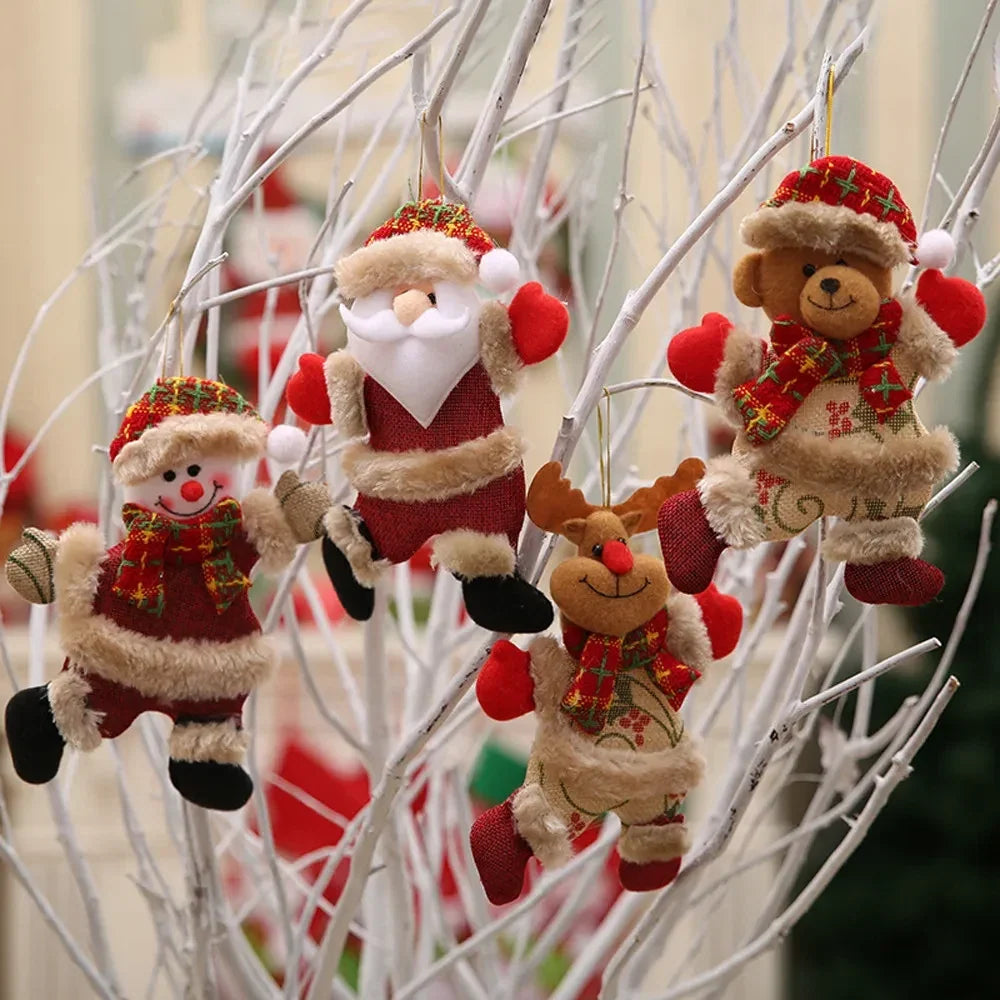 Plush Christmas figure ornaments set of 4
