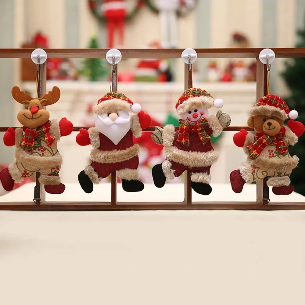 Plush Christmas figure ornaments set of 4