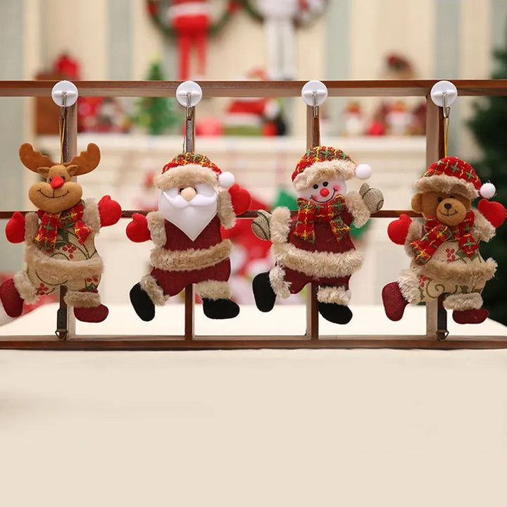 Plush Christmas figure ornaments set of 4