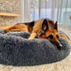 Plush round donut dog bed