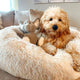 Plush round donut dog bed