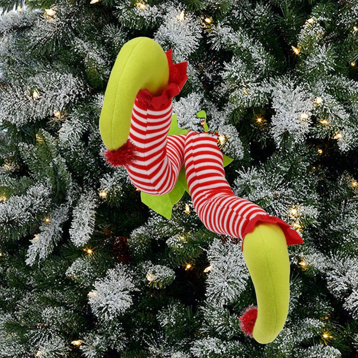 Plush elf legs Christmas tree decoration