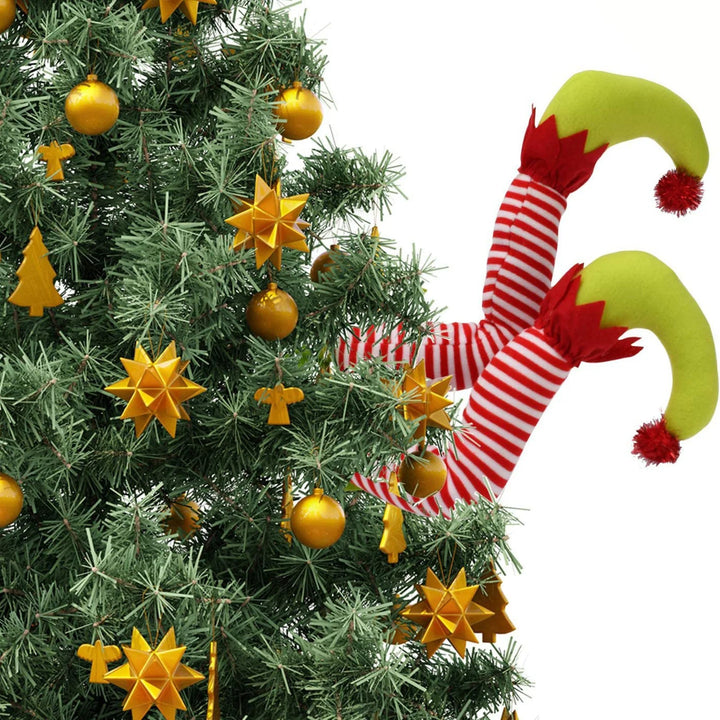 Plush elf legs Christmas tree decoration