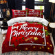 Red poinsettia Christmas duvet cover set
