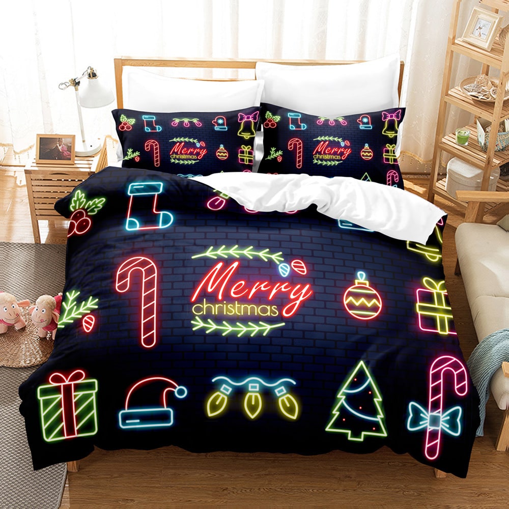 Printed Christmas duvet cover set