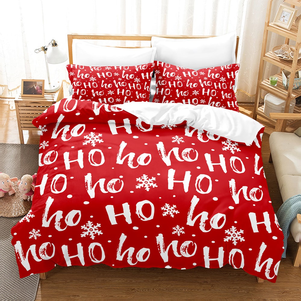 Printed Christmas duvet cover set