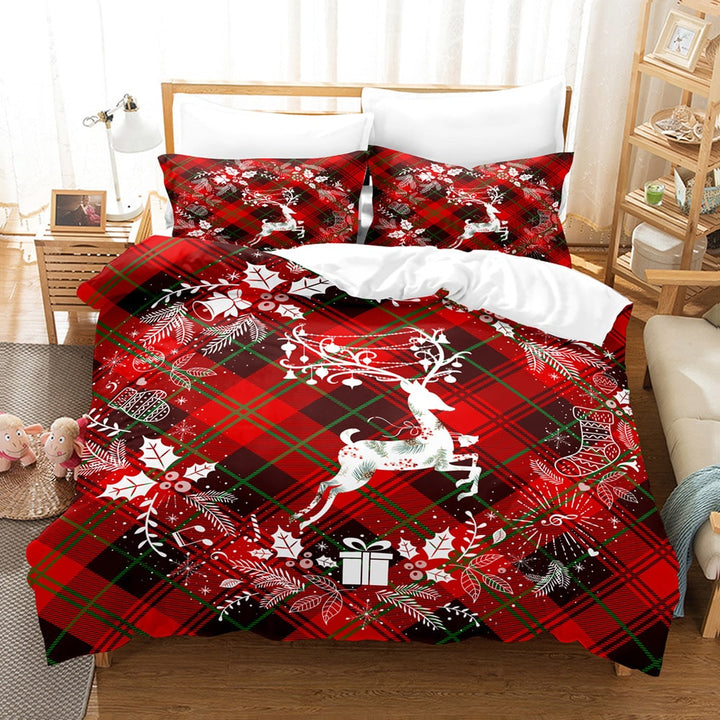 Printed Christmas duvet cover set