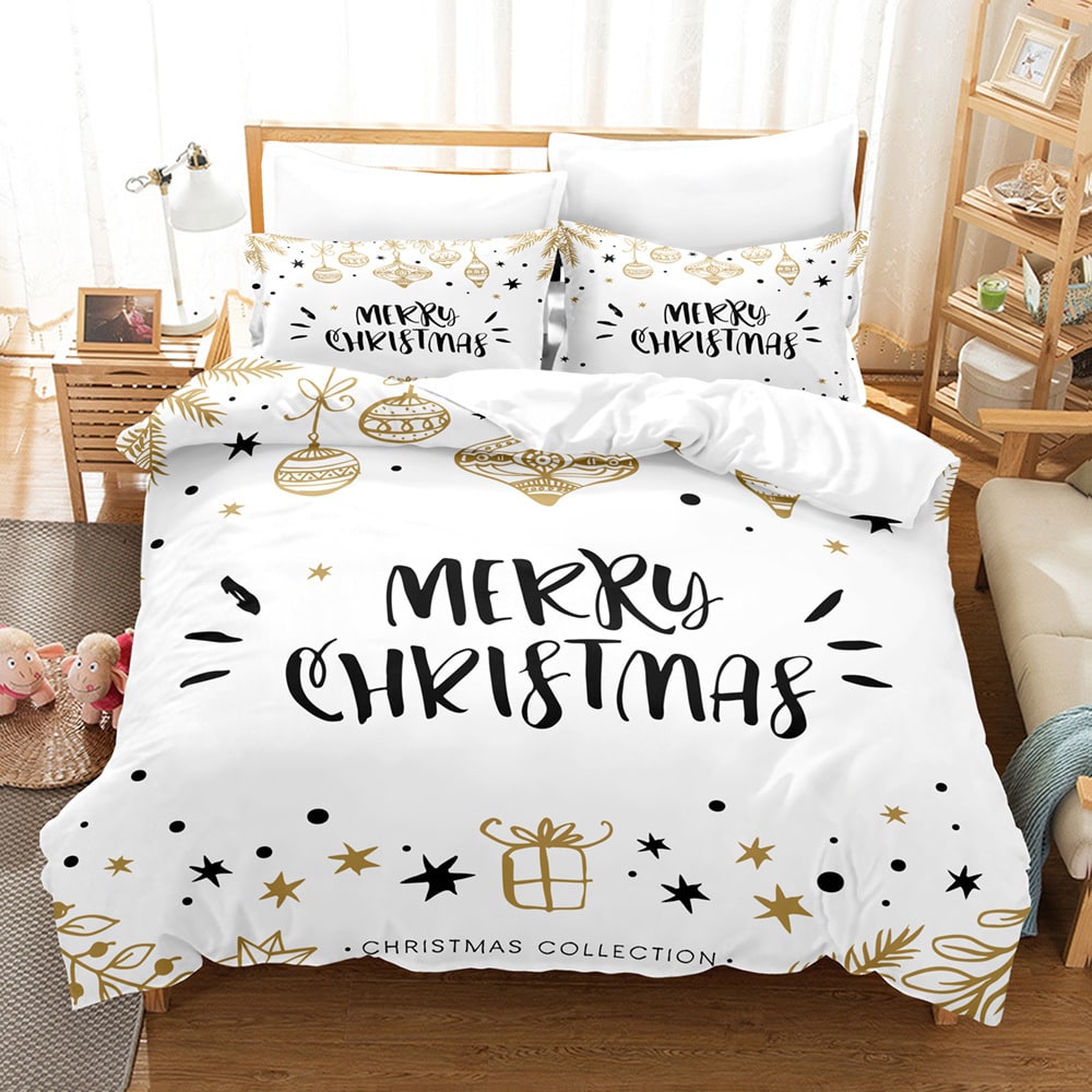 Printed Christmas duvet cover set