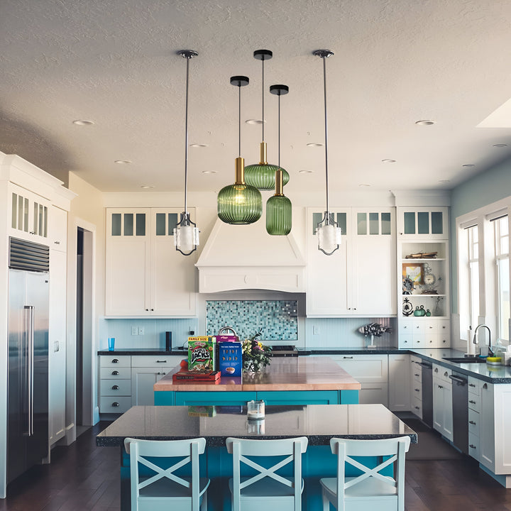 Ribbed Glass Pendant Light | Cylinder, Bottle or Drum Shade