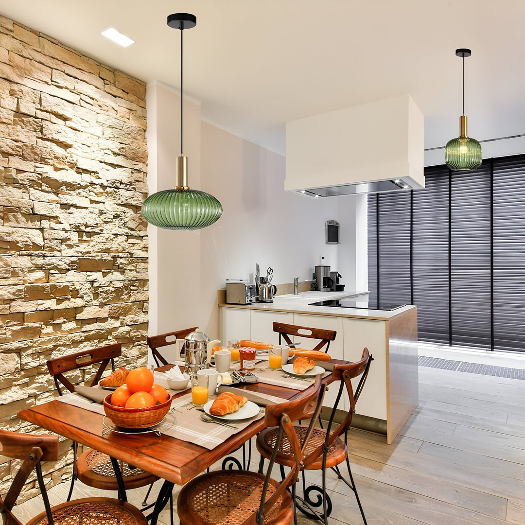 Ribbed Glass Pendant Light | Cylinder, Bottle or Drum Shade
