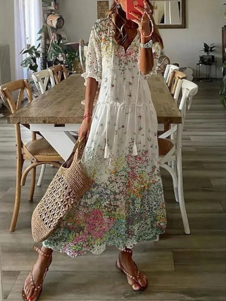 Women's V-Neck Boho Summer Dress – image 7