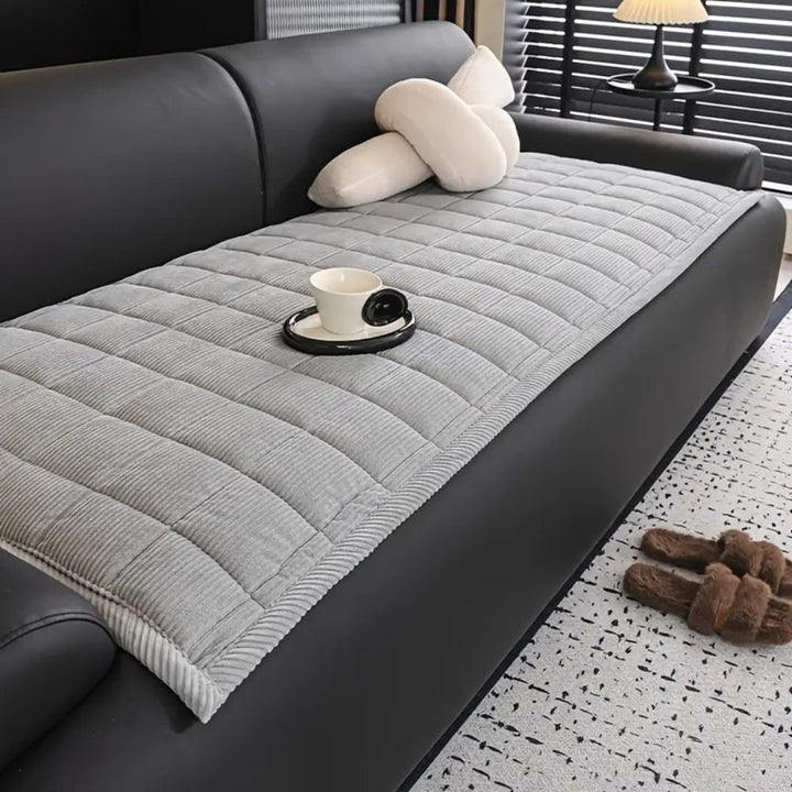 Quilted corduroy sofa seat cover