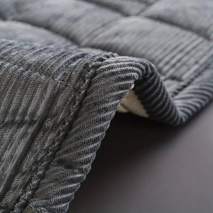 Quilted corduroy sofa seat cover