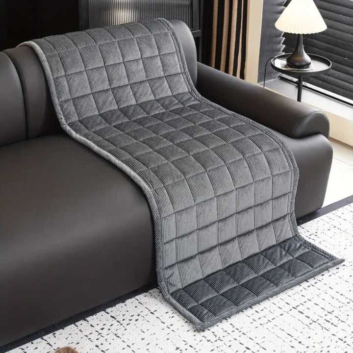 Quilted corduroy sofa seat cover