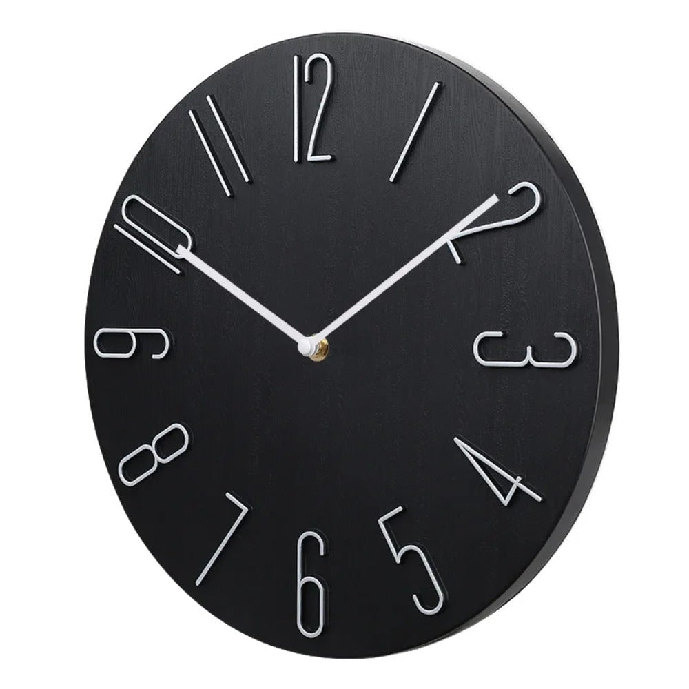Silent wall clock with raised wire numerals
