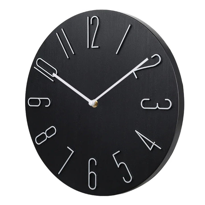 Silent wall clock with raised wire numerals