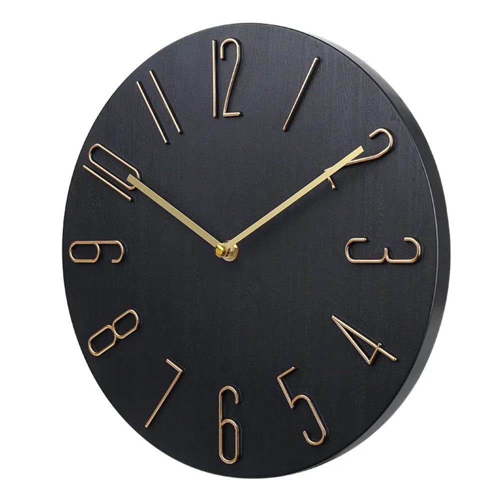 Silent wall clock with raised wire numerals