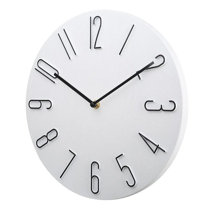Silent wall clock with raised wire numerals