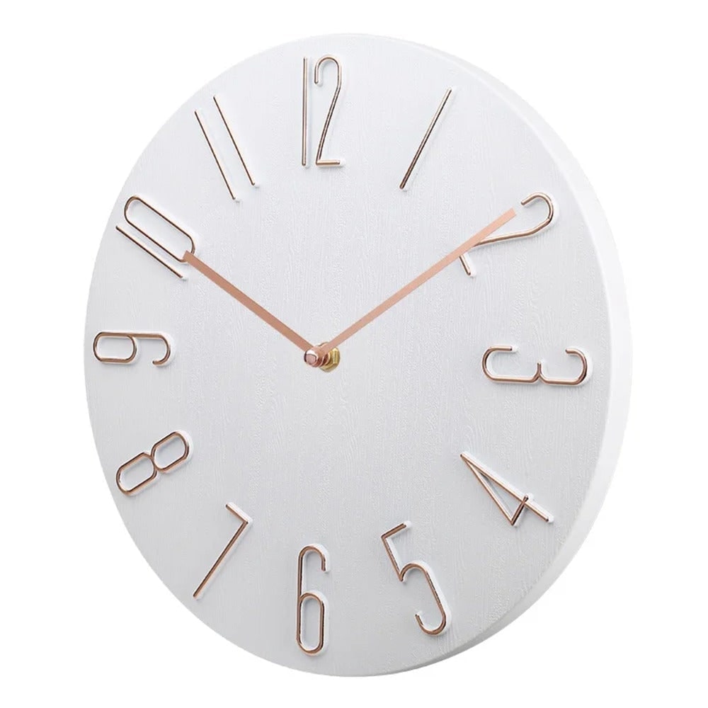 Silent wall clock with raised wire numerals