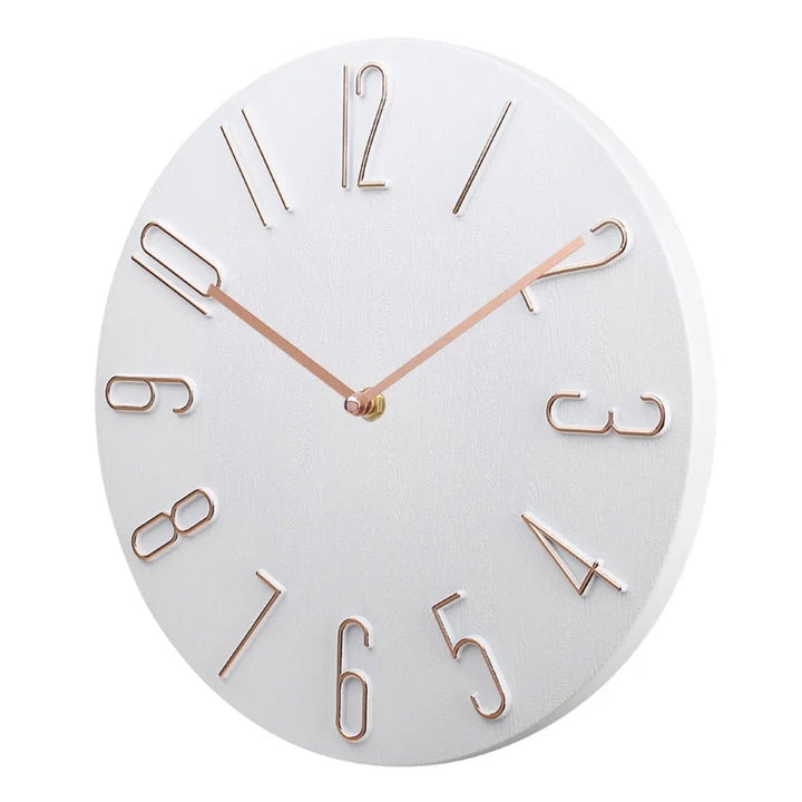 Silent wall clock with raised wire numerals