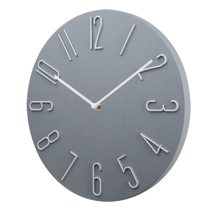 Silent wall clock with raised wire numerals