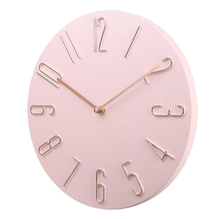 Silent wall clock with raised wire numerals
