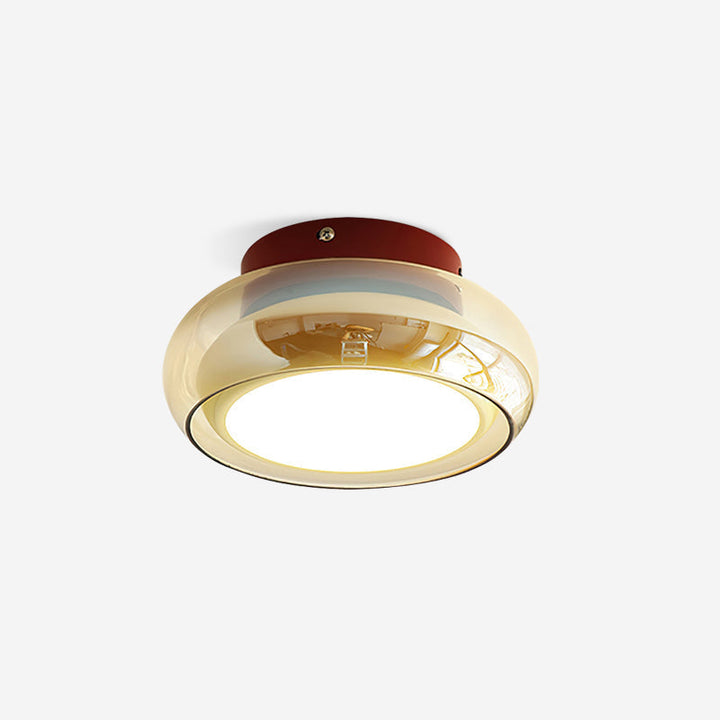 Retro glass flush ceiling light