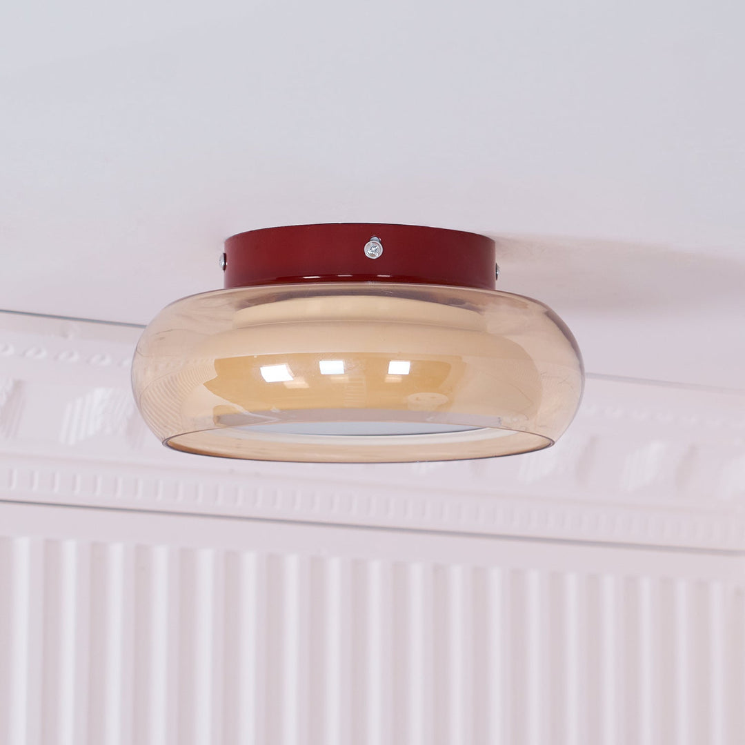 Retro glass flush ceiling light