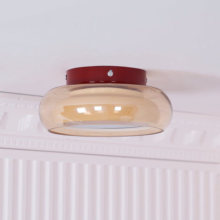 Retro glass flush ceiling light