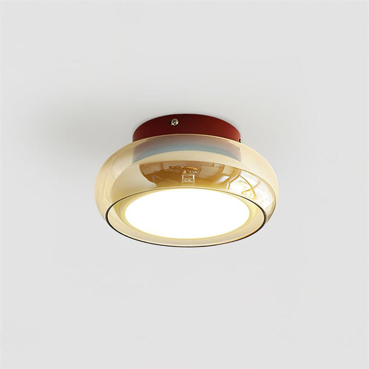 Retro glass flush ceiling light