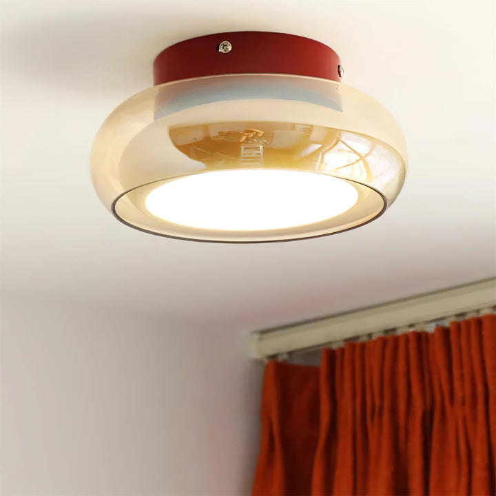 Retro glass flush ceiling light
