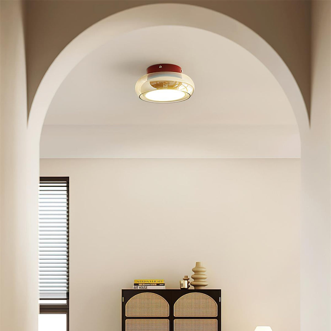 Retro glass flush ceiling light