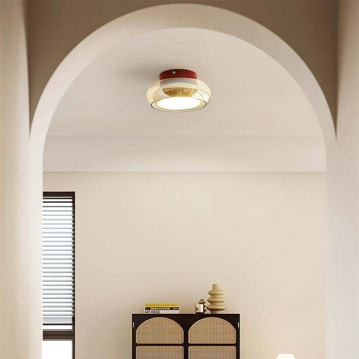 Retro glass flush ceiling light