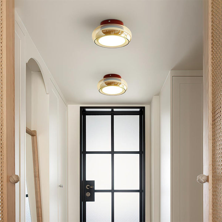 Retro glass flush ceiling light