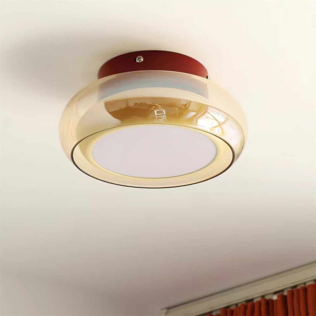 Retro glass flush ceiling light