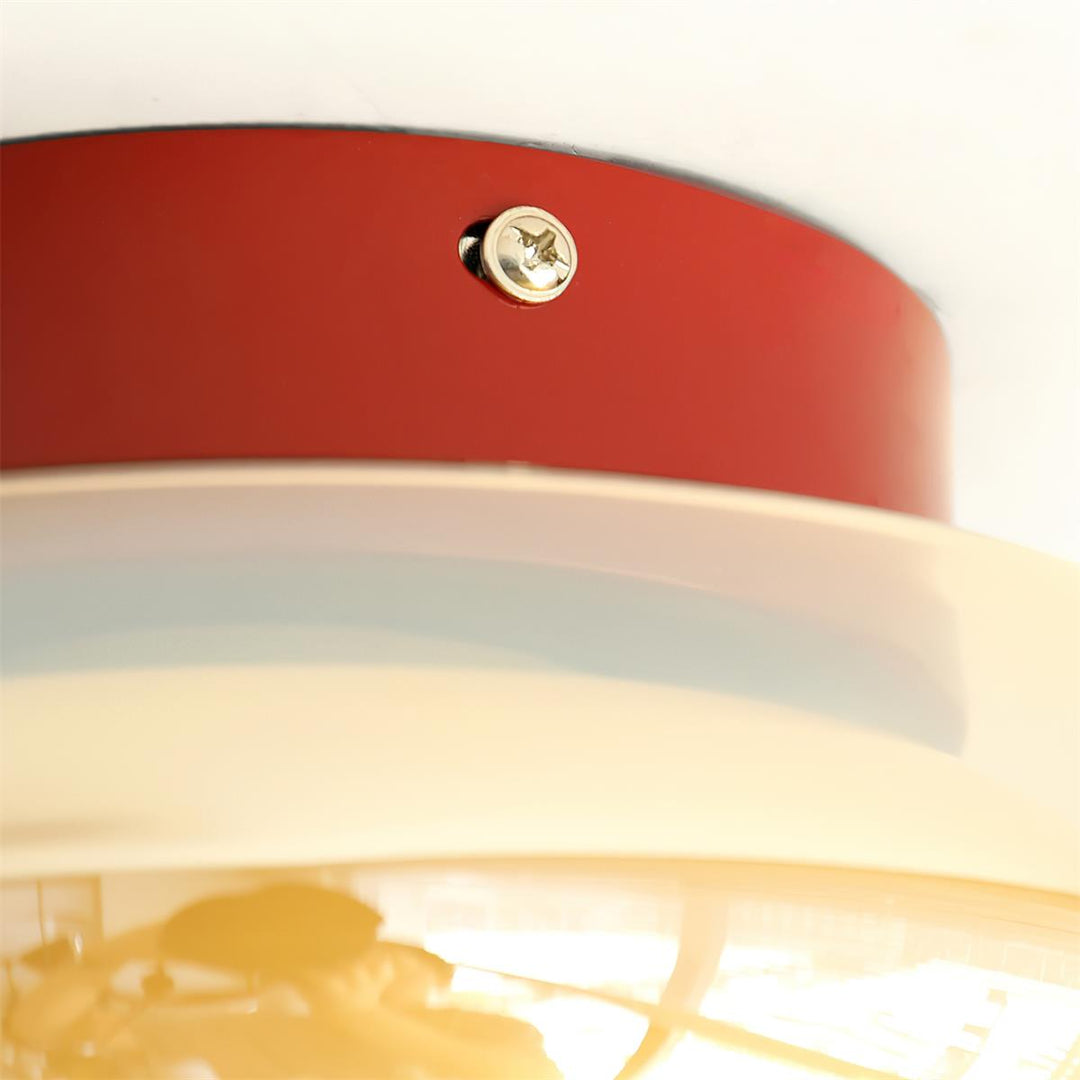 Retro glass flush ceiling light