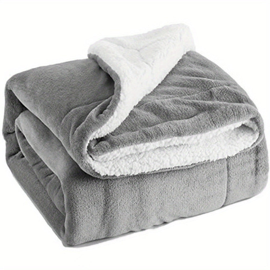 Reversible Sherpa Fleece Throw | Plush Flannel, Five Colours