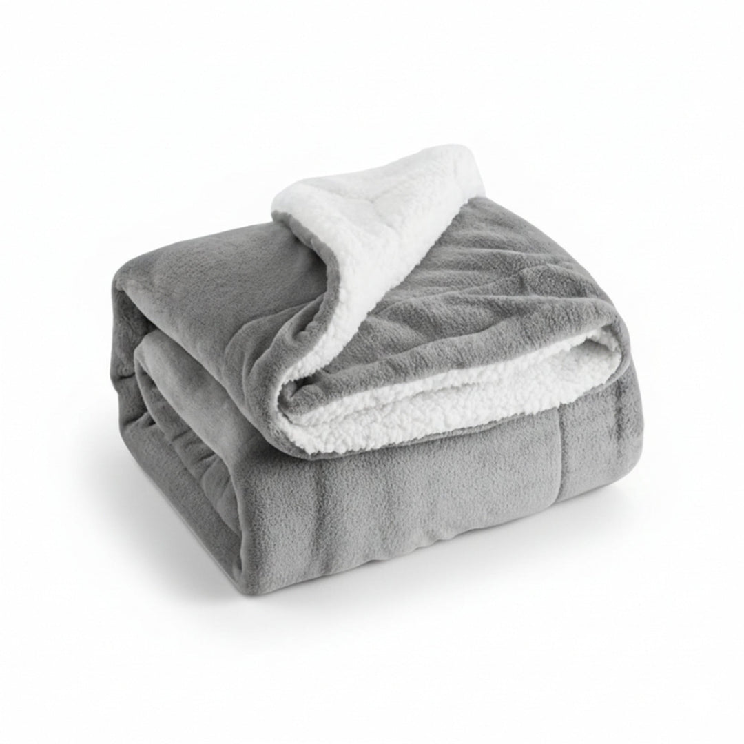 Reversible Sherpa Fleece Throw | Plush Flannel, Five Colours
