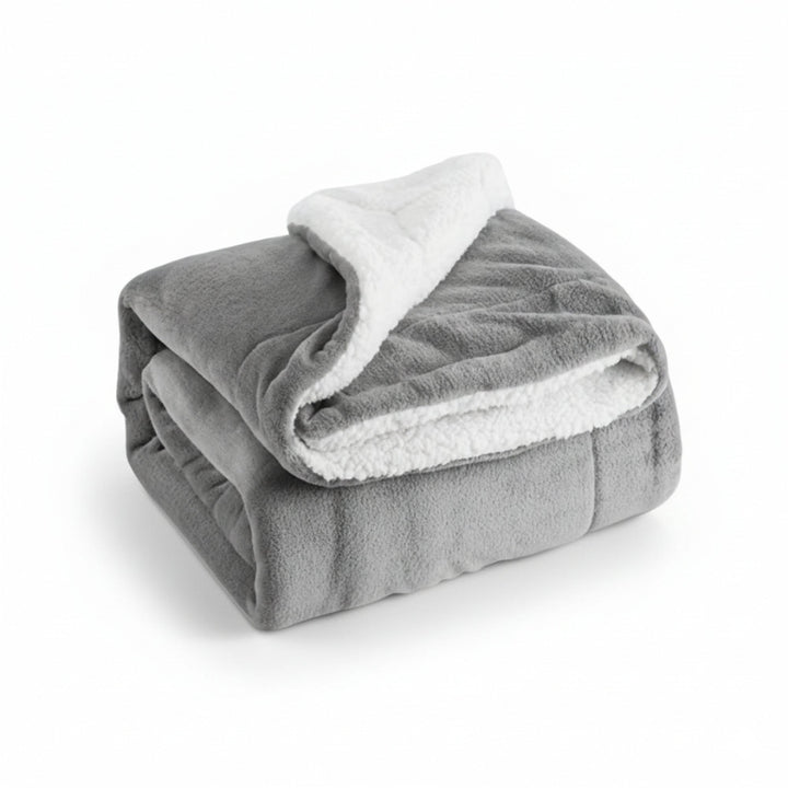Reversible Sherpa Fleece Throw | Plush Flannel, Five Colours