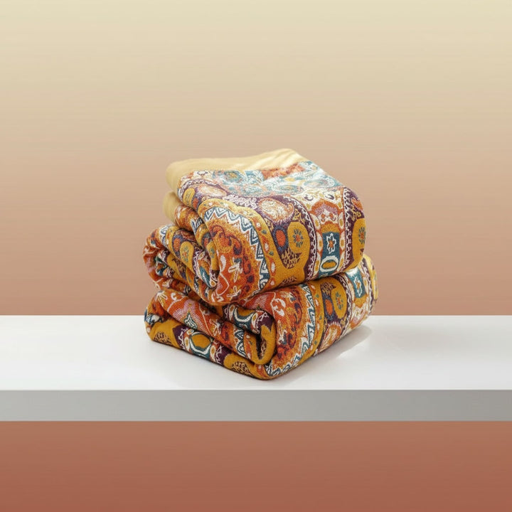 Reversible mandala cotton throw