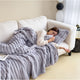 Ribbed faux fur throw