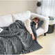 Ribbed faux fur throw