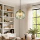 Ribbed Glass Globe Pendant Light