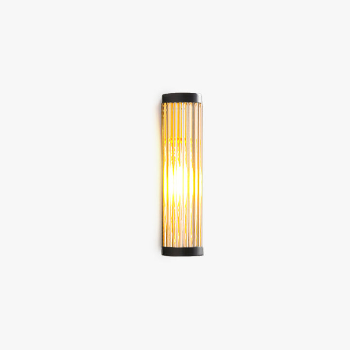 Ribbed glass outdoor wall light